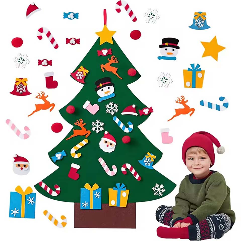 Home Decor Diy Ideas - Kids DIY Felt Xmas Tree Set
