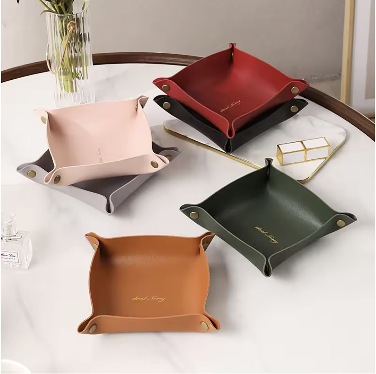 Home Decor Organizer - Nordic Style Leather Storage Tray Desktop