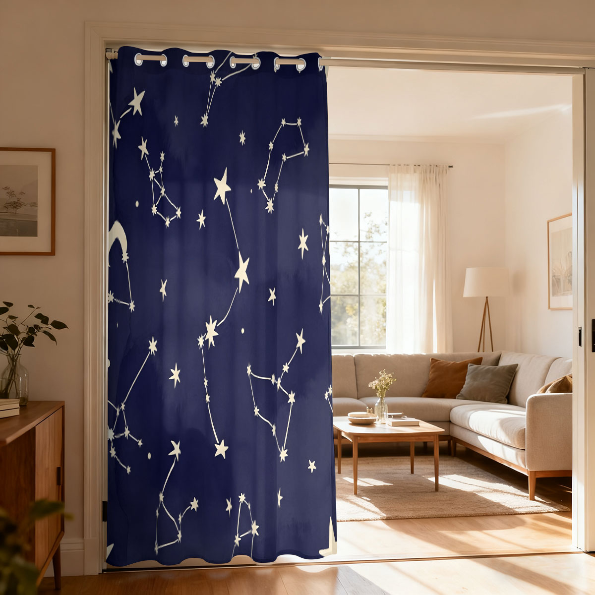 Home Decor Curtain - 1pc Retro Rose Floral Single Loop