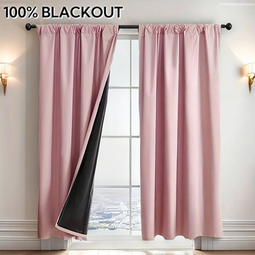 Home Decor Under 100 - 1pc 100% Blackout Curtain with Black