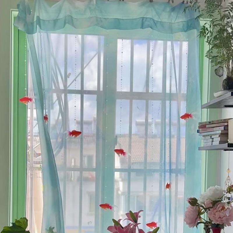 Home Decor Under 100 - Light Blue Solid Sheer Voile Window
