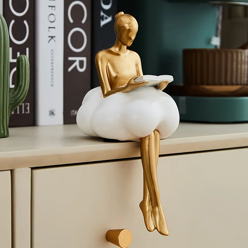 Home Decor Y2K - Cloud Girl Sculpture Abstract Art Figure