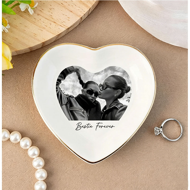 Ceramic Trinket Dish - Personalised Bestie Photo Trinket Dish Custom