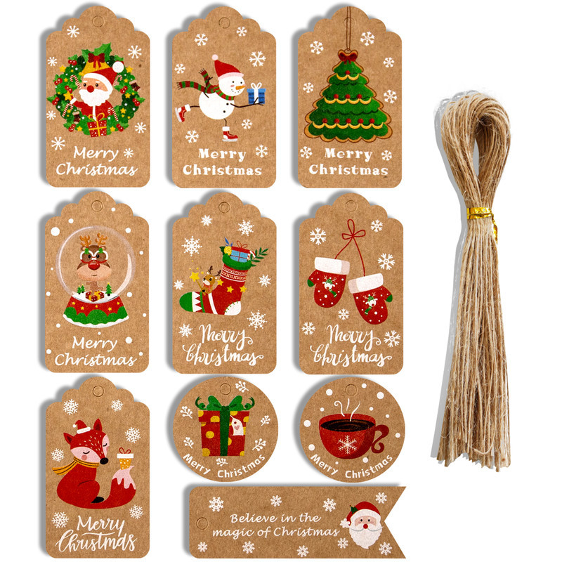 Home Decor Xmas Tree - 50pcs Merry Christmas Thank You Kraft