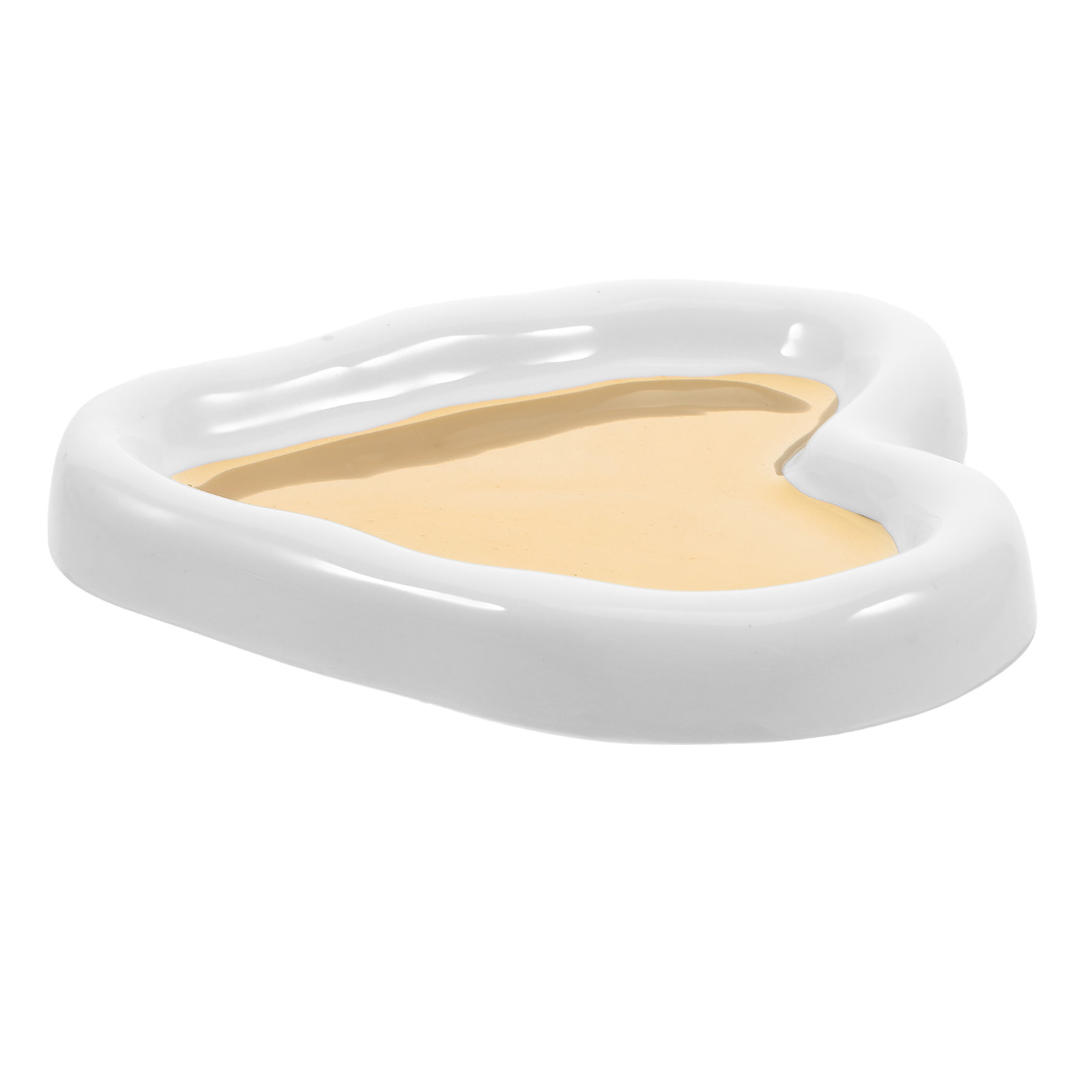 Ceramic Trinket Dish - Heart Shaped Jewelry Tray Dish White
