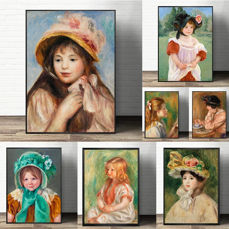 Watercolor Poster Print - Famous Painter Work Renoir and Mary