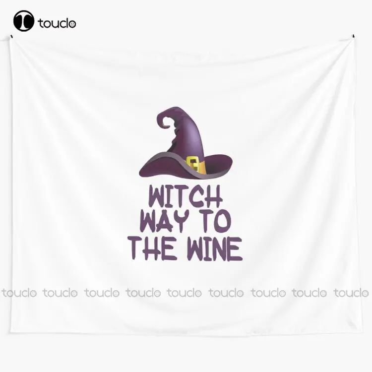 Review Home Decor - Witch Way To The Wine Tapestry