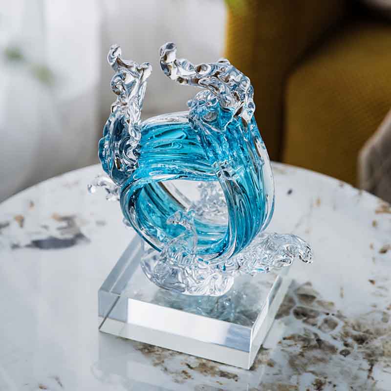 Home Decor Y2K - Luxury Glass Crafts Abstract Sculpture, Wind