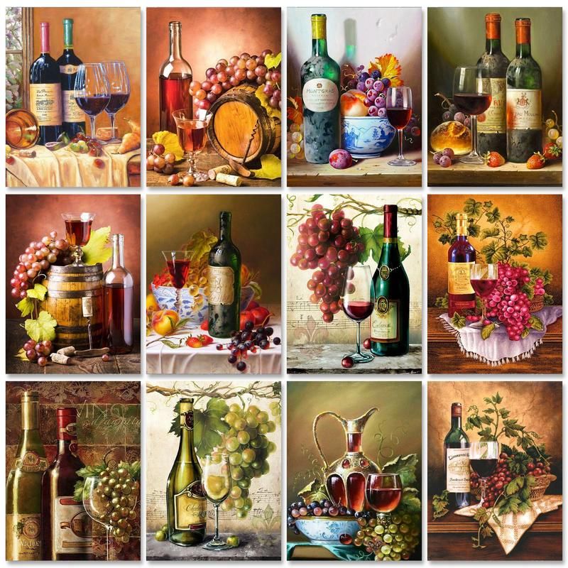Home Decor Diy Ideas - RUOPOTY Wine Painting By Numbers 40x50cm