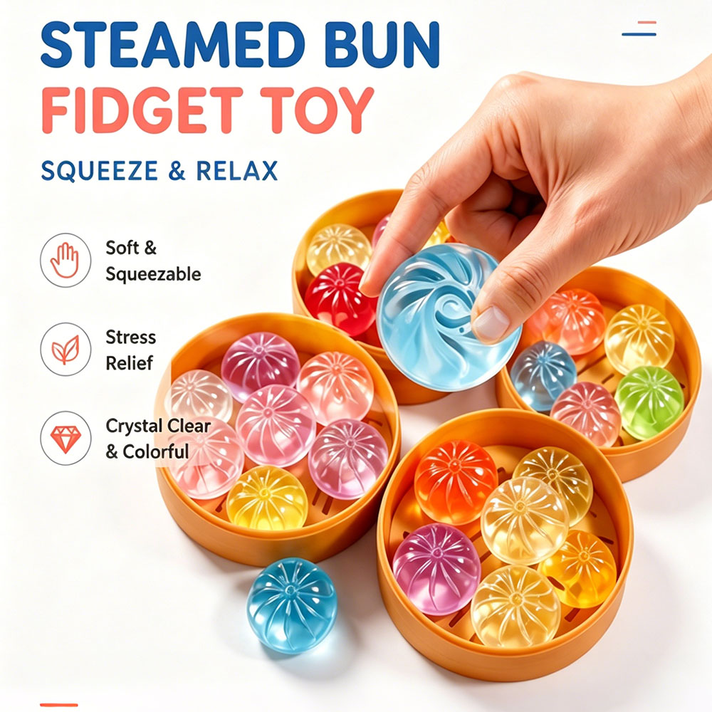 Home Decor Aesthetic - Kawaii 5Pcs Crystal Dim Sum Squishy