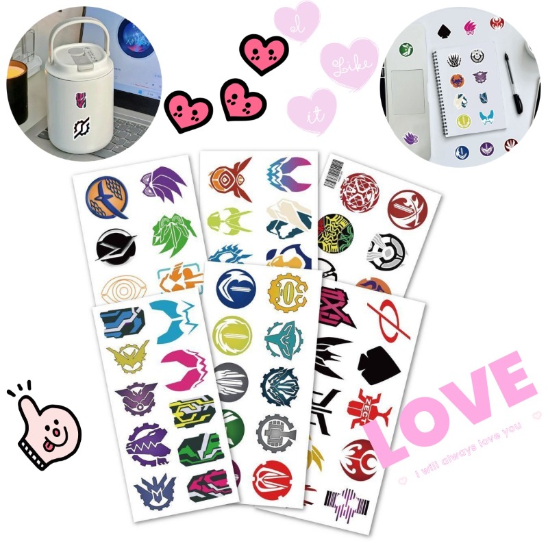 Home Decor Tv - 60 Sheets Kamen Rider Logo Stickers