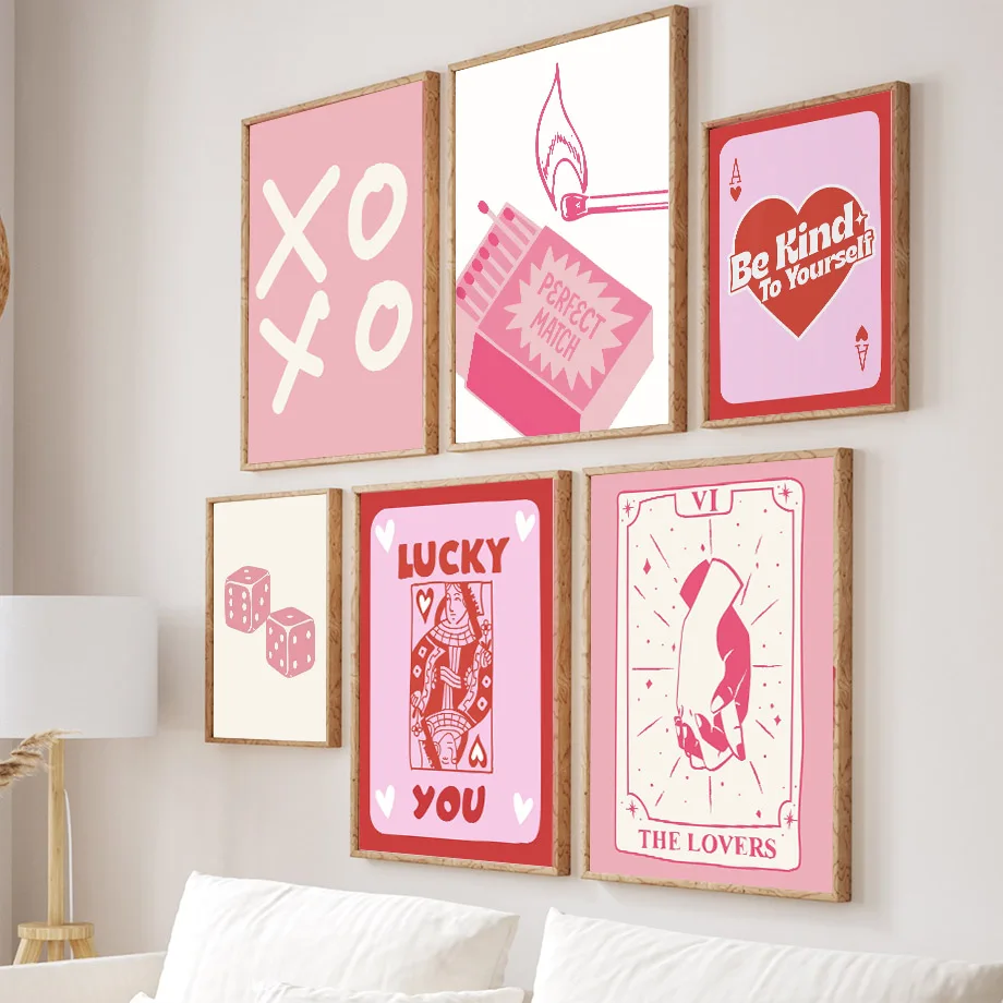 Pink Lucky Poker Queen Heart D - đánh giá và giá Home Decor Y2K