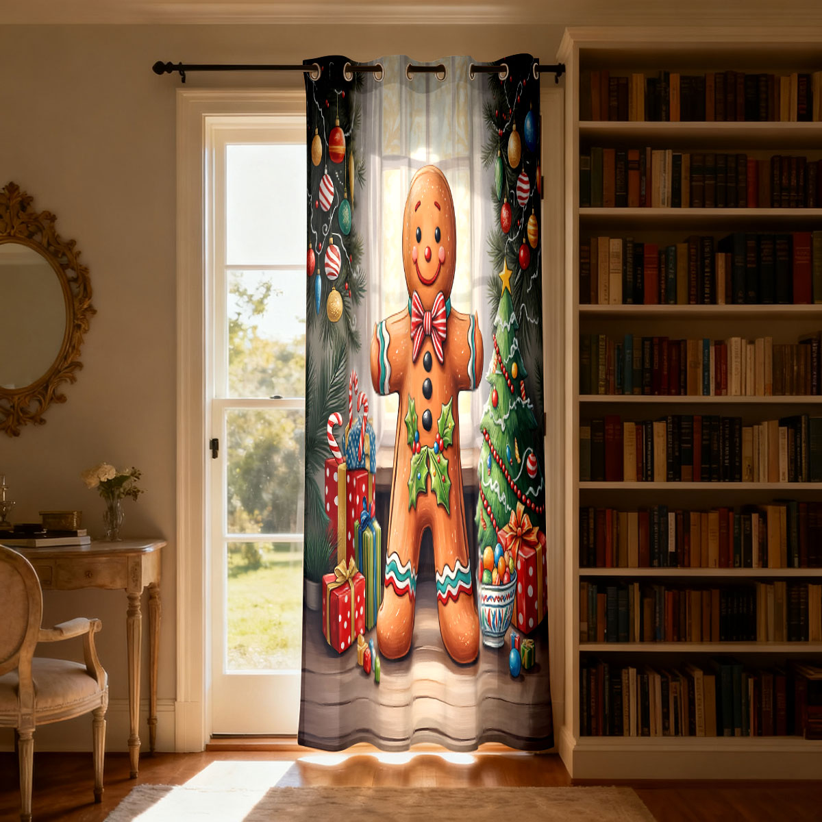 Christmas Gingerbread Man Xmas - đánh giá và giá Home Decor Curtain