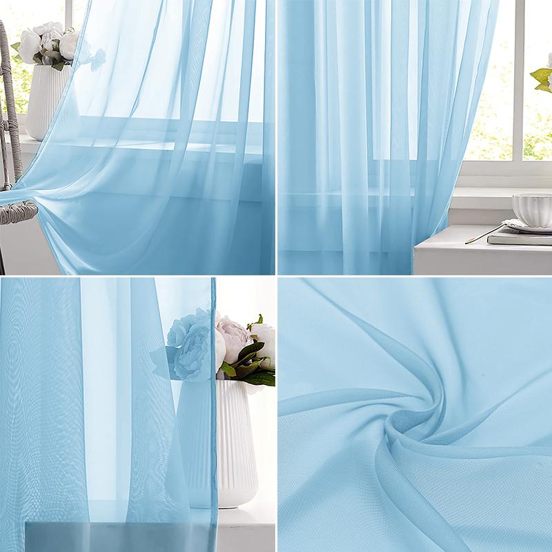 Light Blue Solid Sheer Voile W - đánh giá và giá Home Decor Under 100