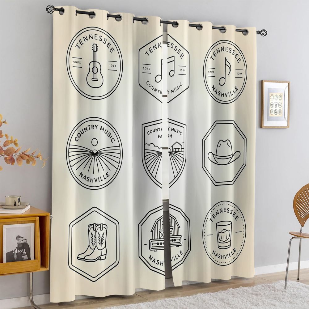 Tennessee Country Music Theme  - đánh giá và giá Home Decor Curtain