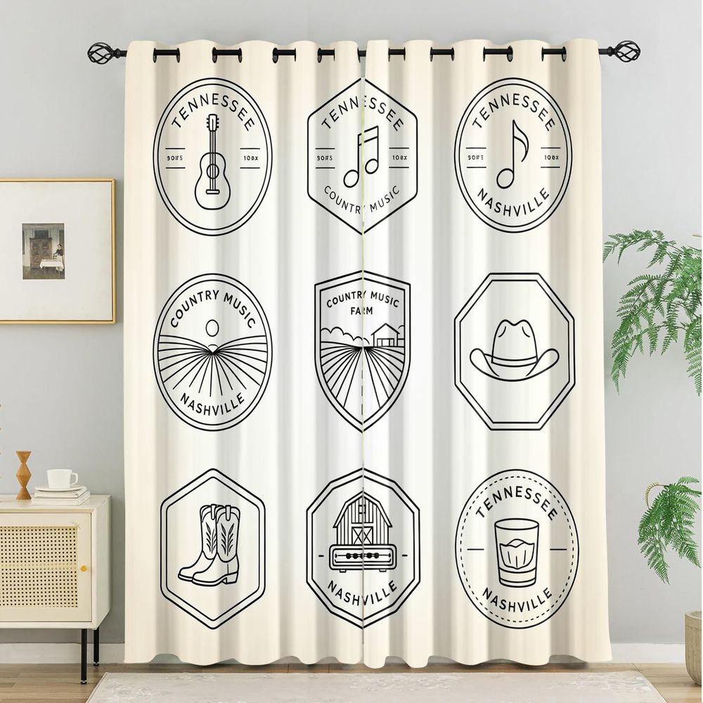 Tennessee Country Music Theme  - đánh giá và giá Home Decor Curtain