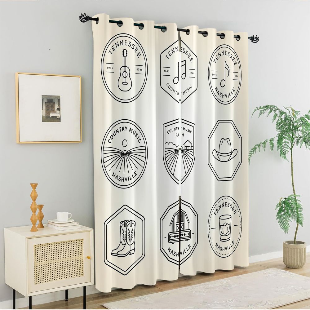 Tennessee Country Music Theme  - đánh giá và giá Home Decor Curtain