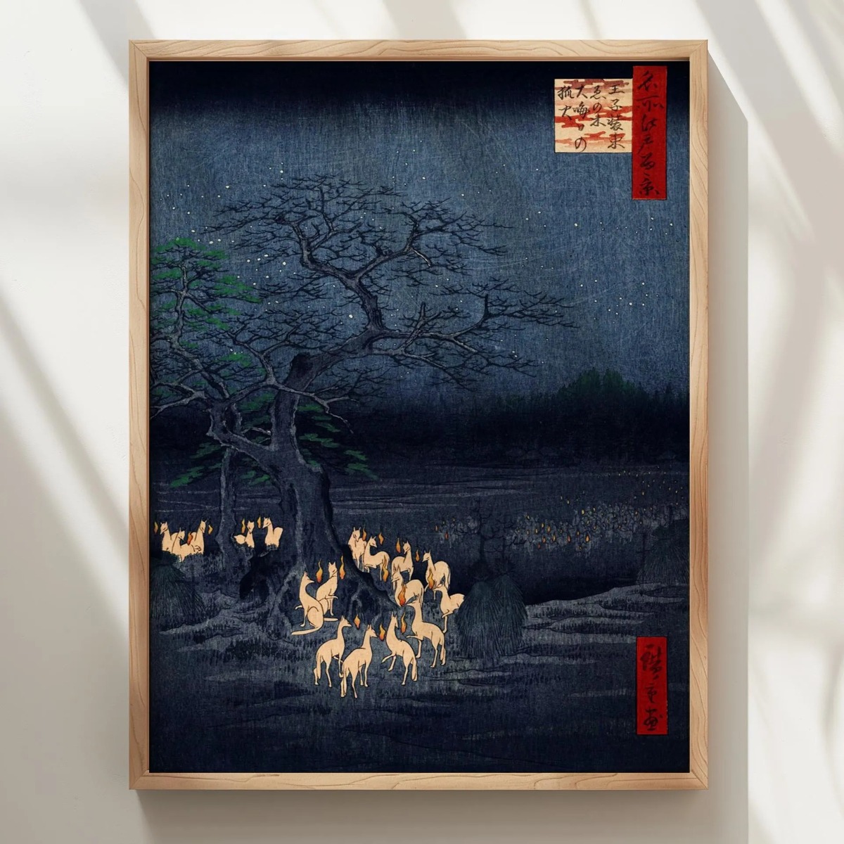 Japanese Retro Fox Canvas Prin - đánh giá và giá Home Decor Japandi Style