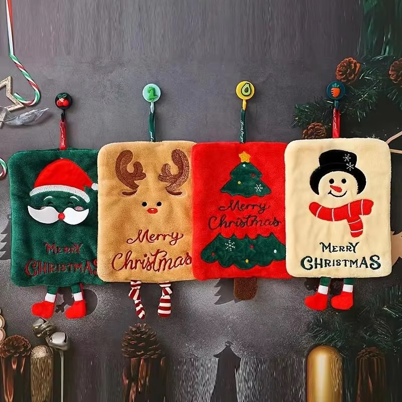 Xmas Hanging Hand Towel Coral  - đánh giá và giá Home Decor Xmas Tree