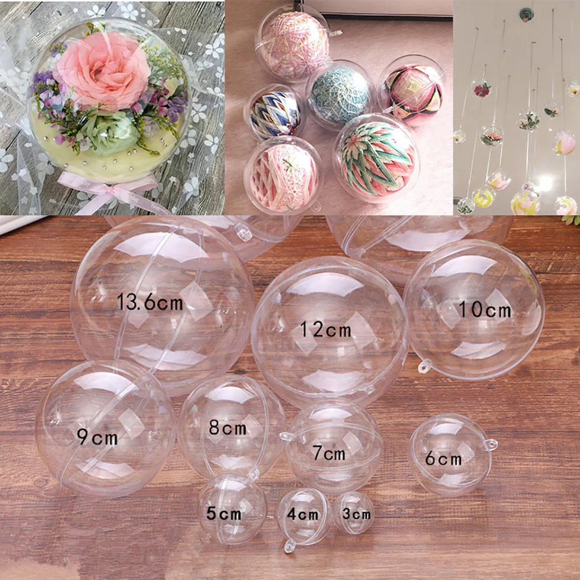 1-20CM Transparent Balls Hollo - đánh giá và giá Home Decor Xmas Tree