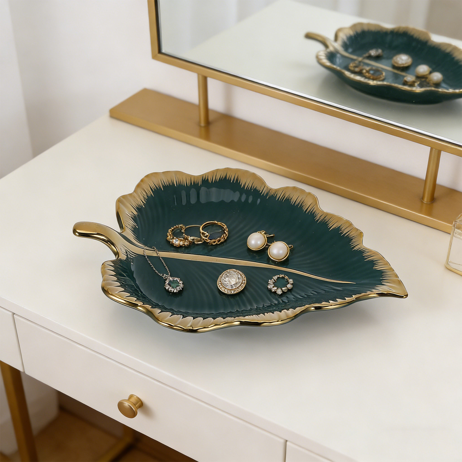 Ceramic Leaf Dish Green Decora - đánh giá và giá Ceramic Trinket Dish