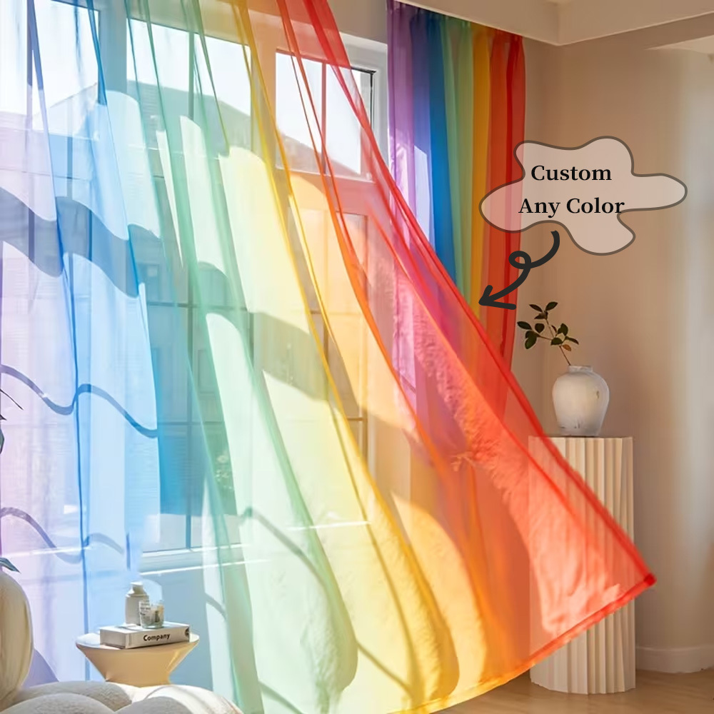Custom 2D Flat 2pcs Sheer Curt - đánh giá và giá Home Decor Curtain