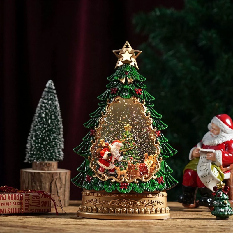 Snow Globe Music Box Christmas - đánh giá và giá Home Decor Xmas Tree
