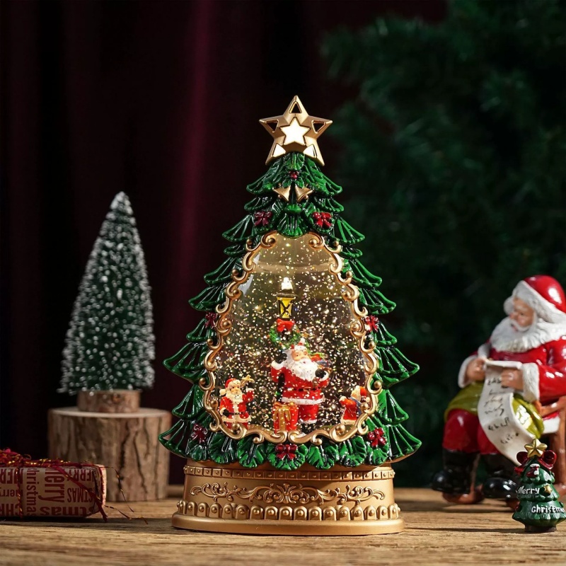 Snow Globe Music Box Christmas - đánh giá và giá Home Decor Xmas Tree