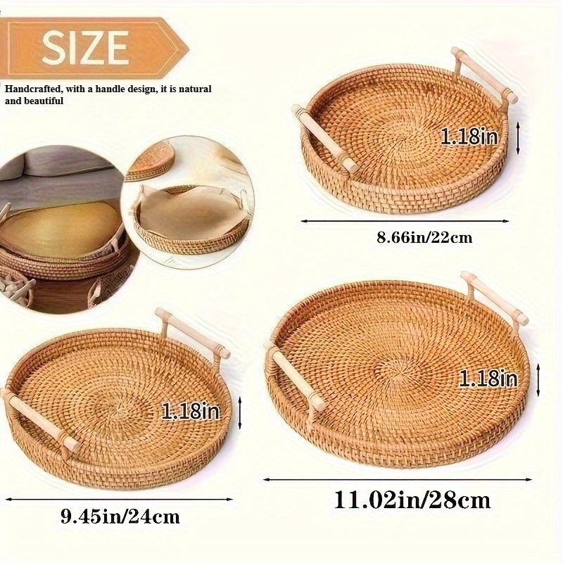 Handmade Rattan Round Tray wit - đánh giá và giá Ceramic Trinket Dish