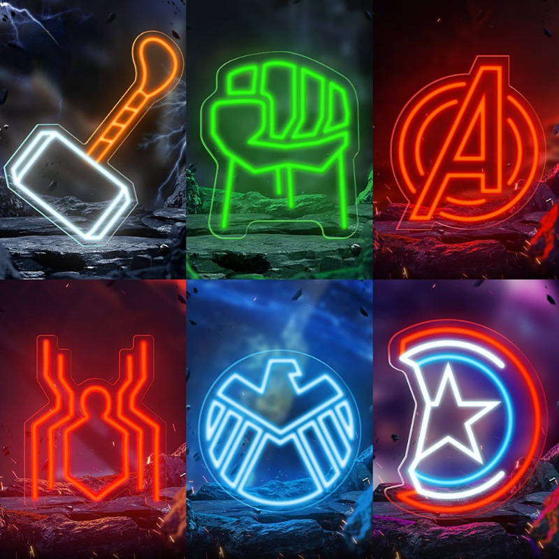 Marvel Avengers Superhero Neon - đánh giá và giá Home Decor Etsy
