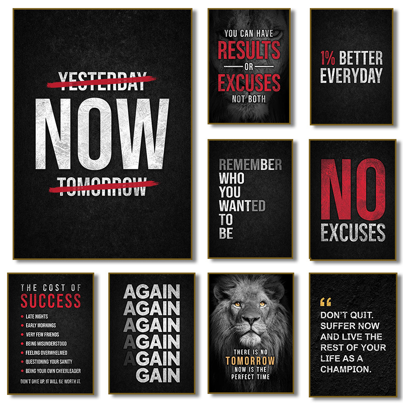 No Excuses Motivational Poster - đánh giá và giá Watercolor Poster Print