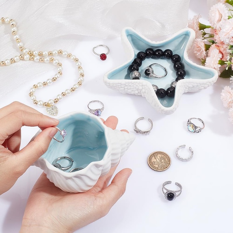 2 Pcs Ceramic Jewelry Tray Con - đánh giá và giá Ceramic Trinket Dish