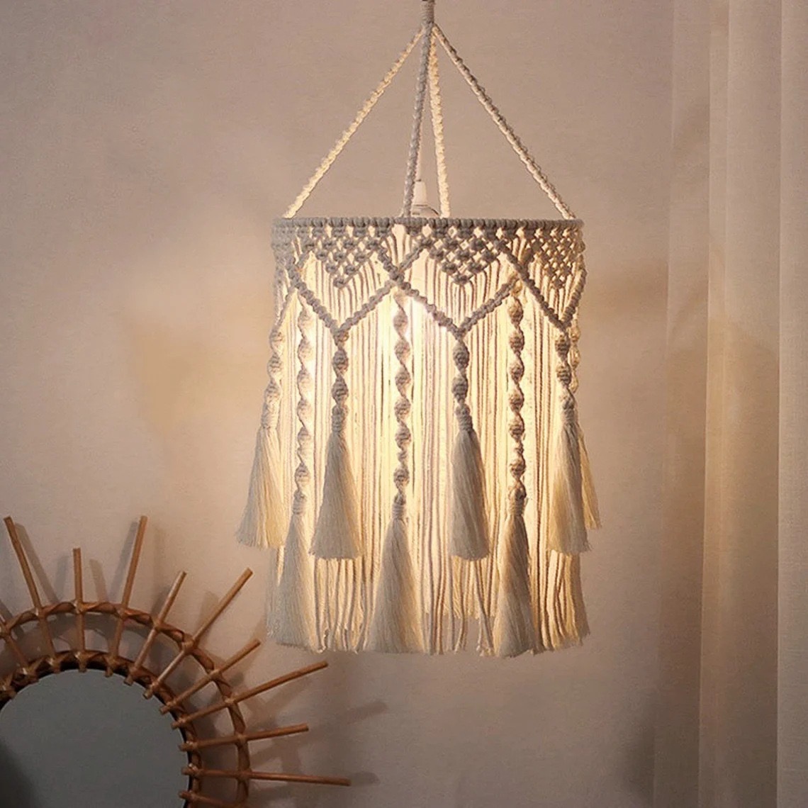 Nordic style hand woven cotton - đánh giá và giá Rope Light Decoration