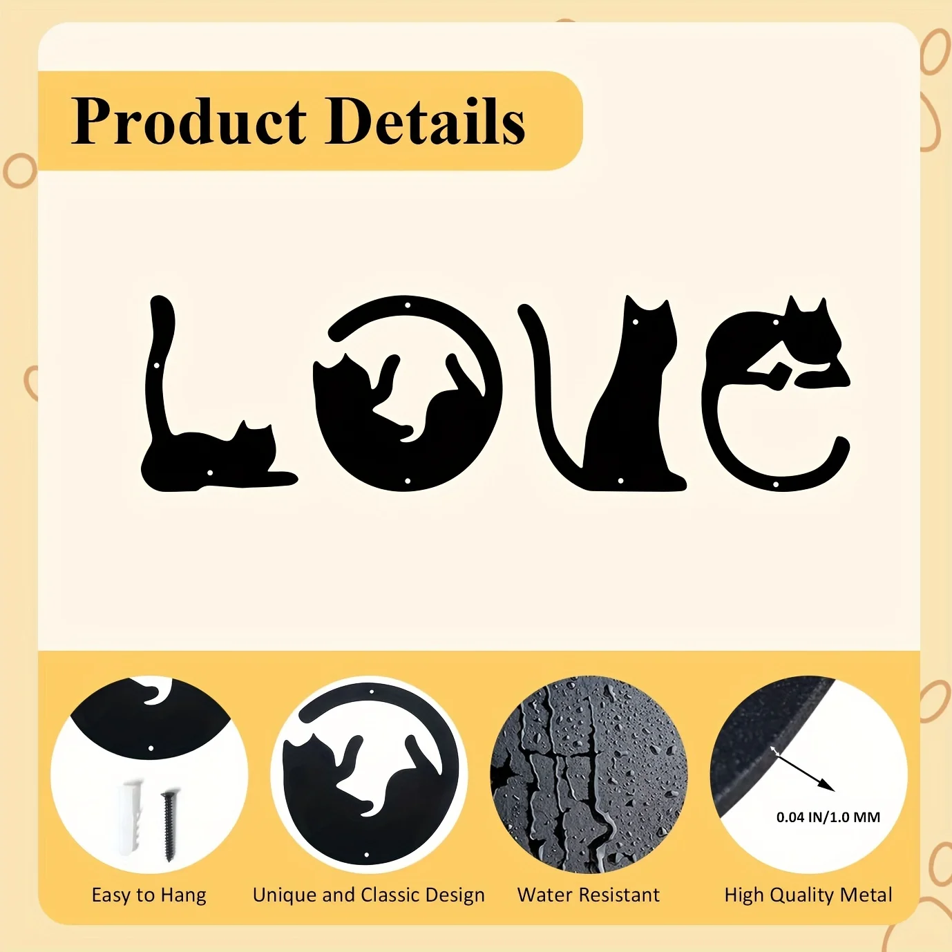HelloYoung 4pcs/set Cute Cat M - đánh giá và giá Home Decor Y2K