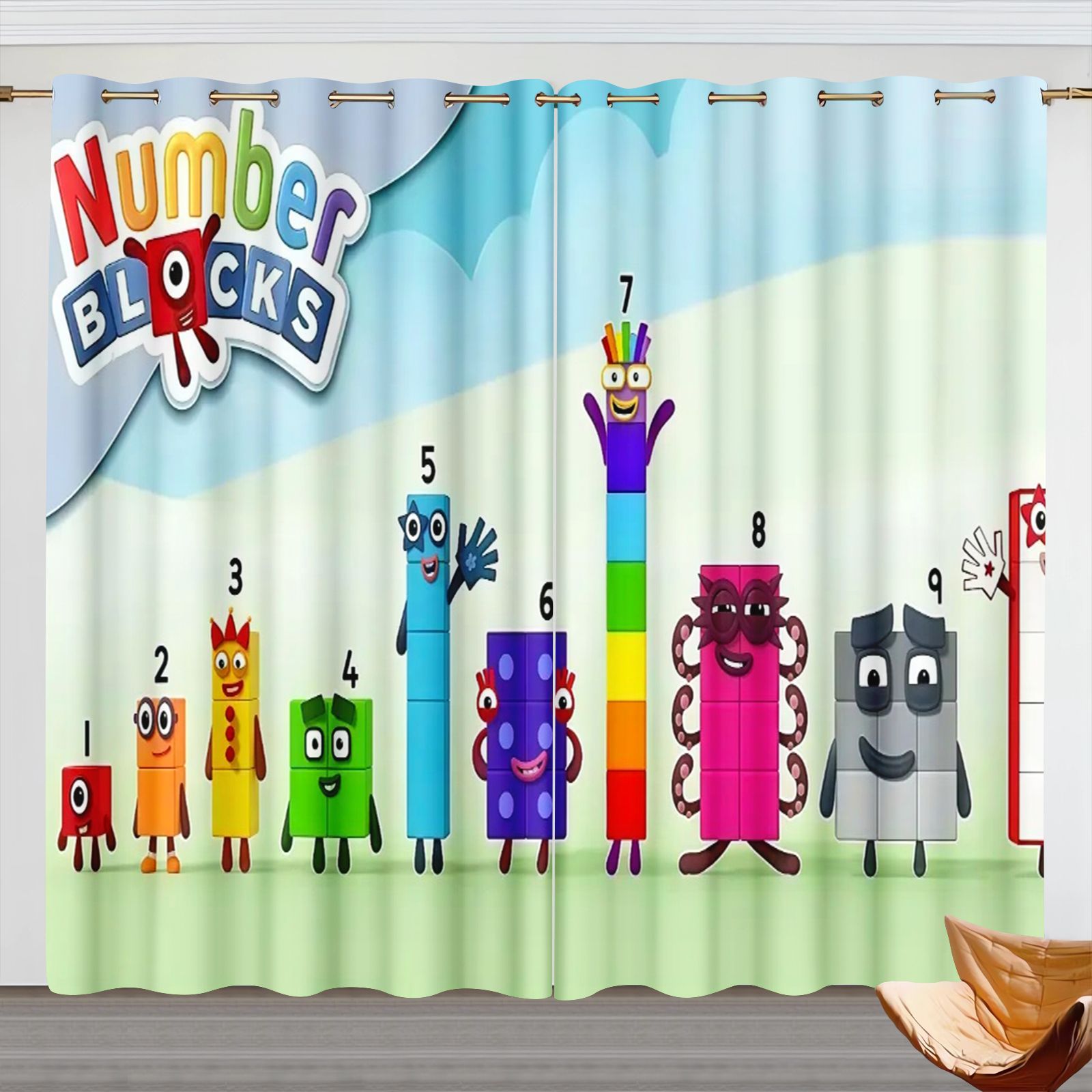 Numberblocks Cartoon Curtains, - đánh giá và giá Home Decor Curtain