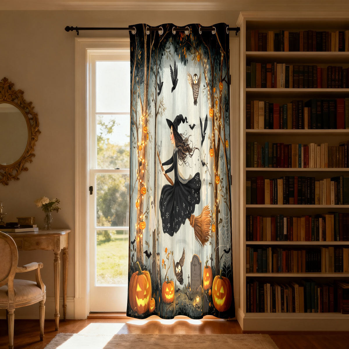 1PC Halloween Witch Pumpkin Gh - đánh giá và giá Home Decor Curtain