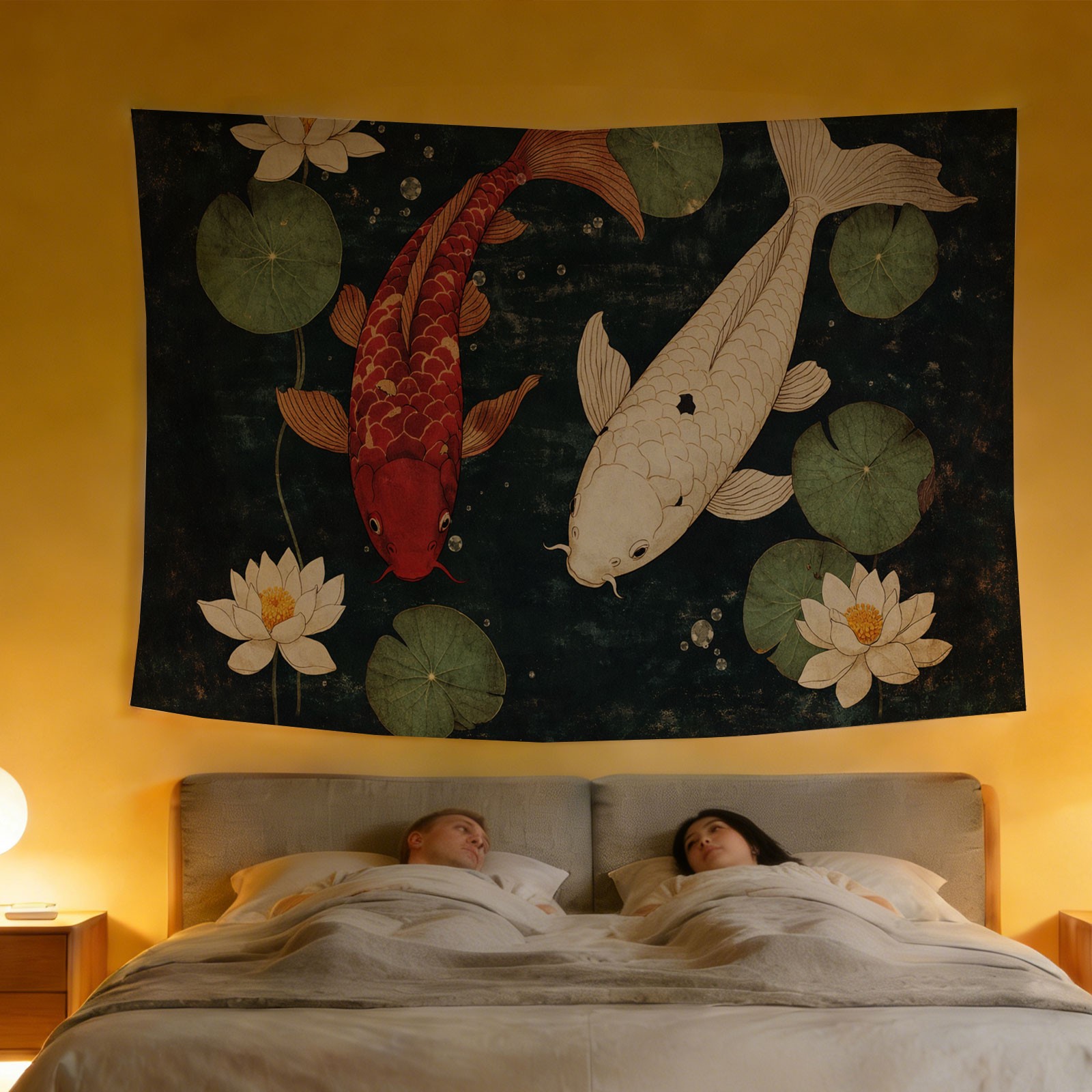 Luxury Koi Fish and Lotus Flow - đánh giá và giá Home Decor Japandi Style