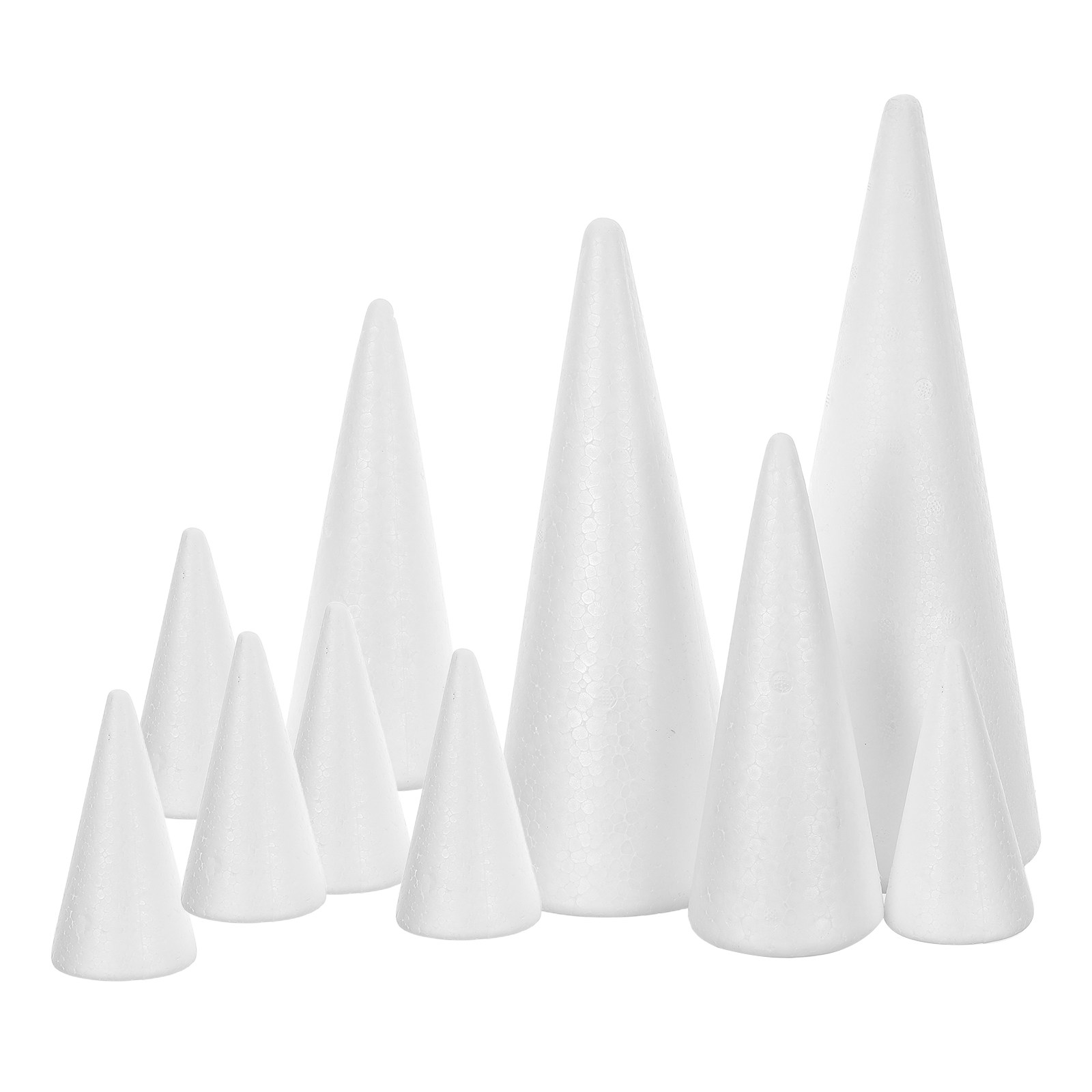 10Pcs White Craft Foam Cones S - đánh giá và giá Home Decor Xmas Tree