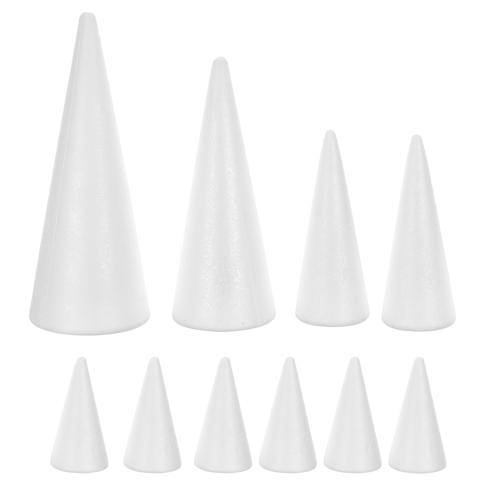 10Pcs White Craft Foam Cones S - đánh giá và giá Home Decor Xmas Tree