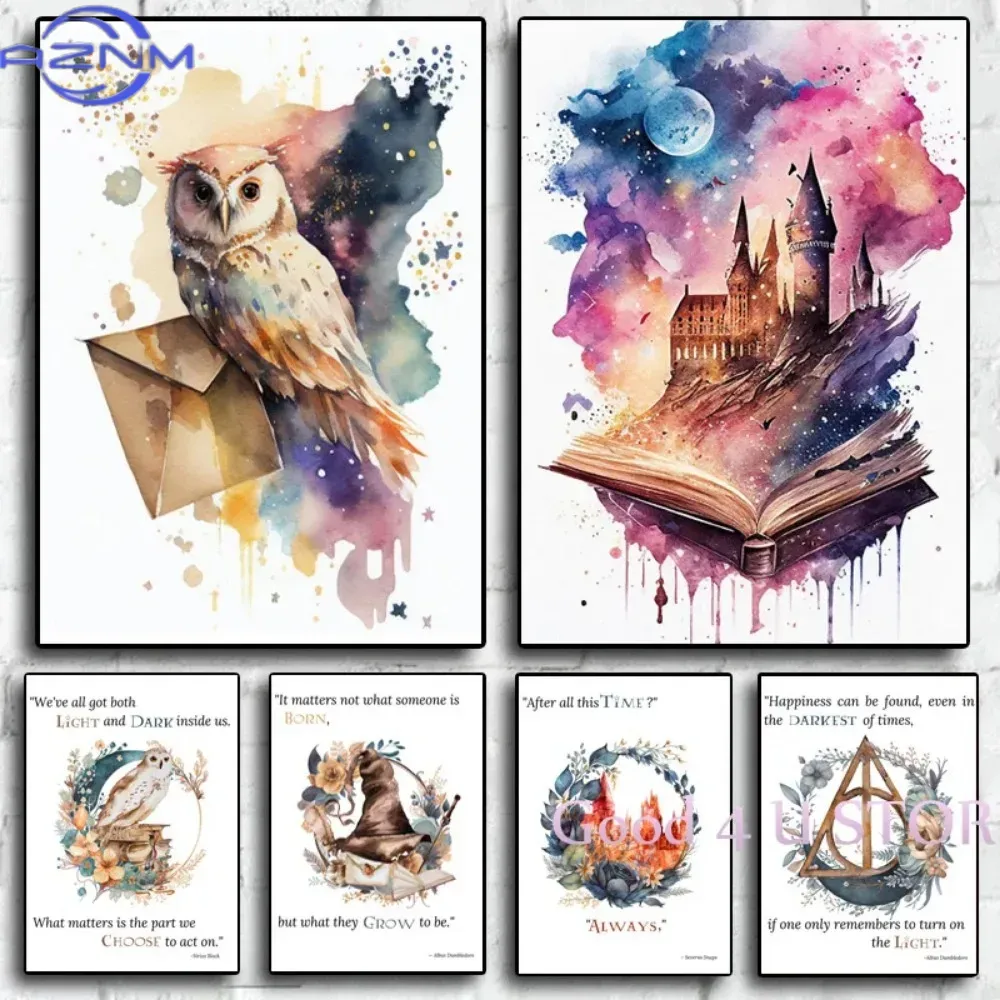 Classic Wizard Movie Quotes Ma - đánh giá và giá Watercolor Poster Print
