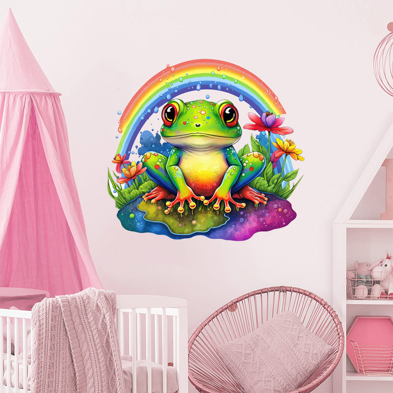 M728 Cute Rainbow Frog Wall St - đánh giá và giá Home Decor Y2K