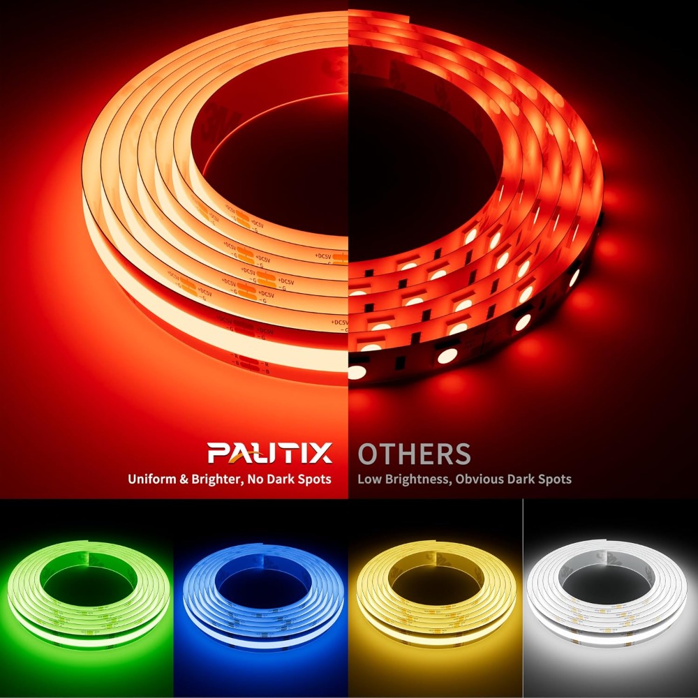 5V USB COB RGB LED Strip Light - đánh giá và giá Led Strip Lights
