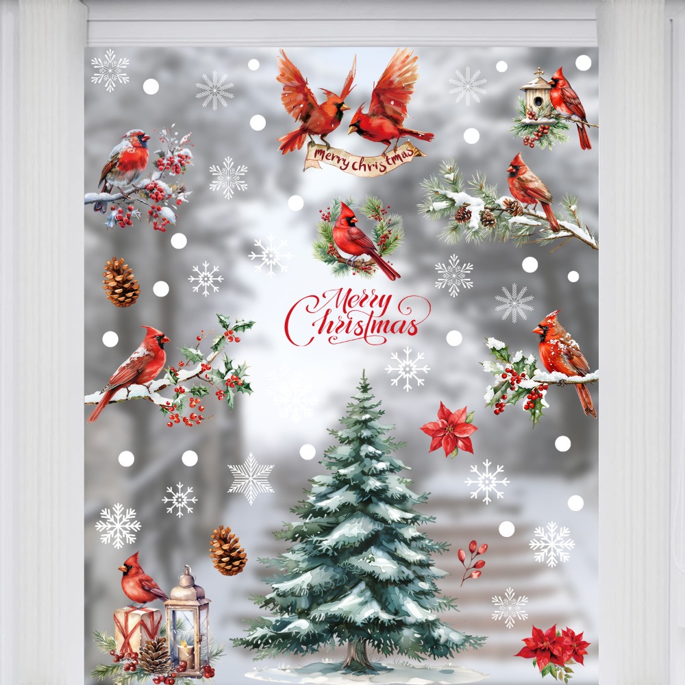 9pcs Christmas Window Decals C - đánh giá và giá Home Decor Xmas Tree