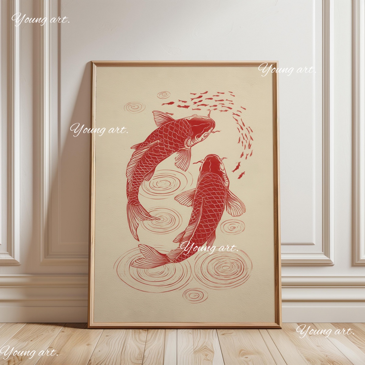 Japanese Koi Fish Canvas Print - đánh giá và giá Home Decor Japandi Style