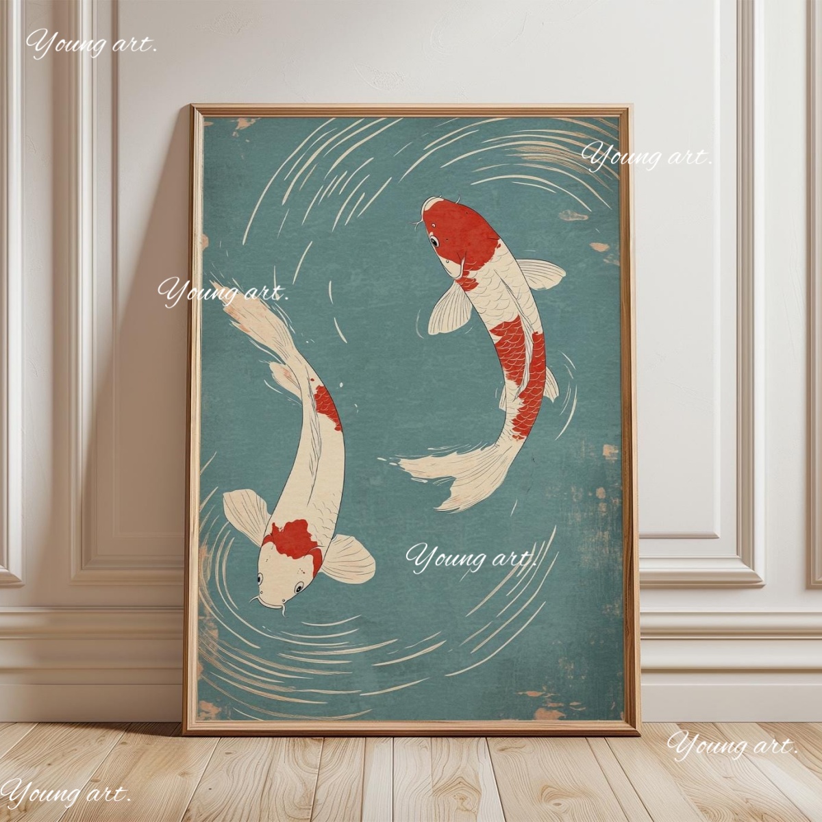 Japanese Koi Fish Canvas Print - đánh giá và giá Home Decor Japandi Style