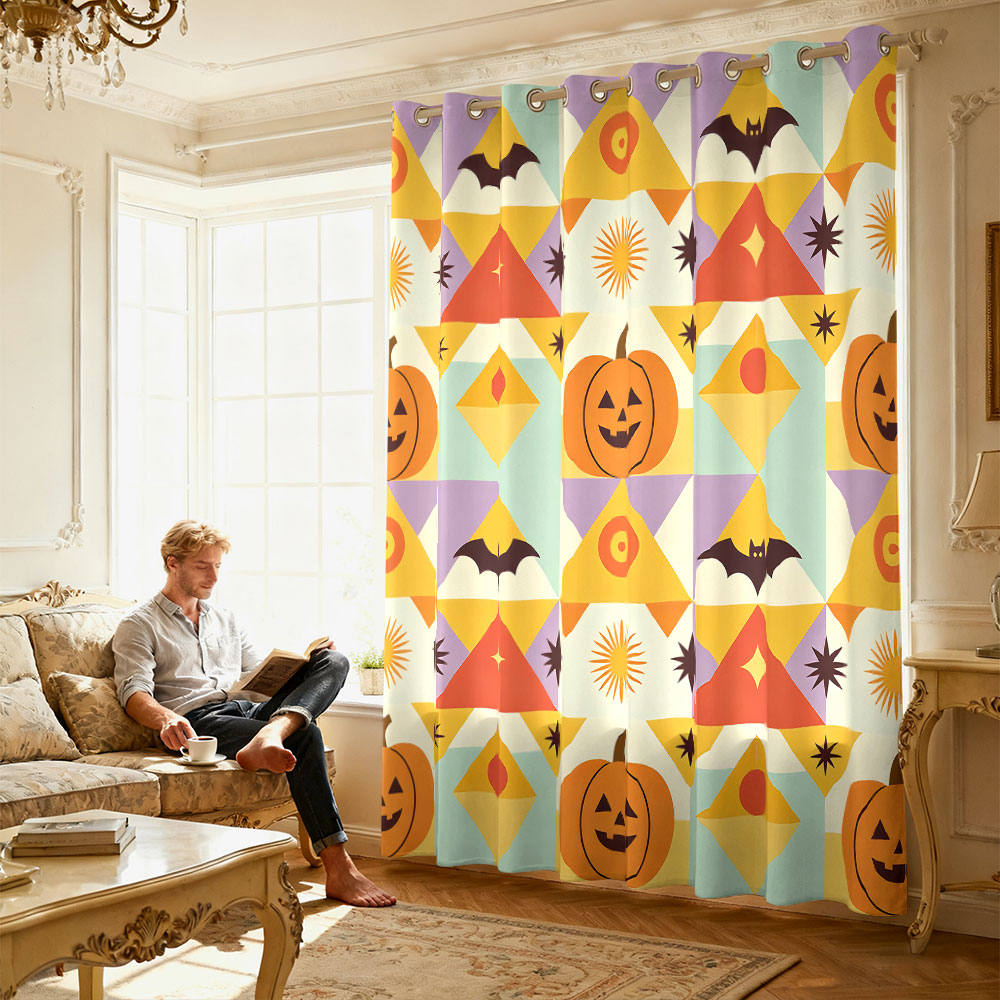 1pc Halloween pumpkin bat geom - đánh giá và giá Home Decor Curtain