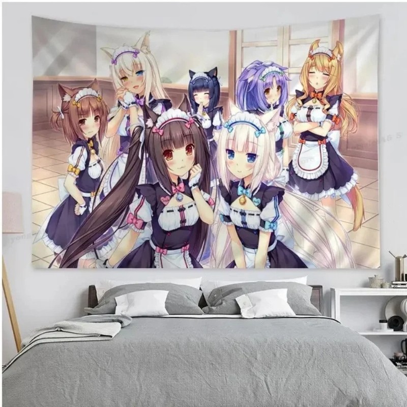 VIKAMA Cat Girl Anime Tapestry - đánh giá và giá Home Decor Under 100