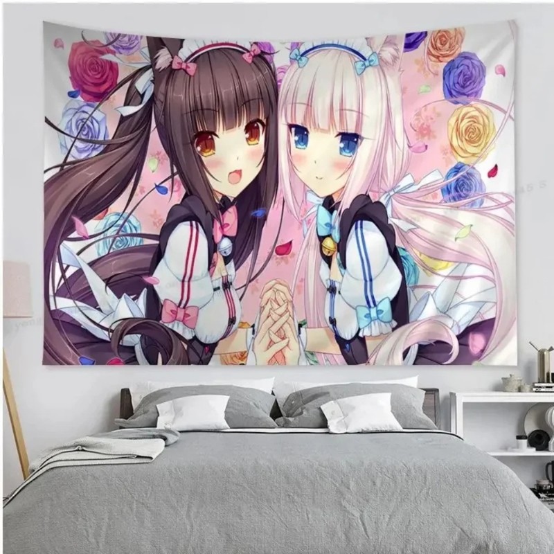 VIKAMA Cat Girl Anime Tapestry - đánh giá và giá Home Decor Under 100