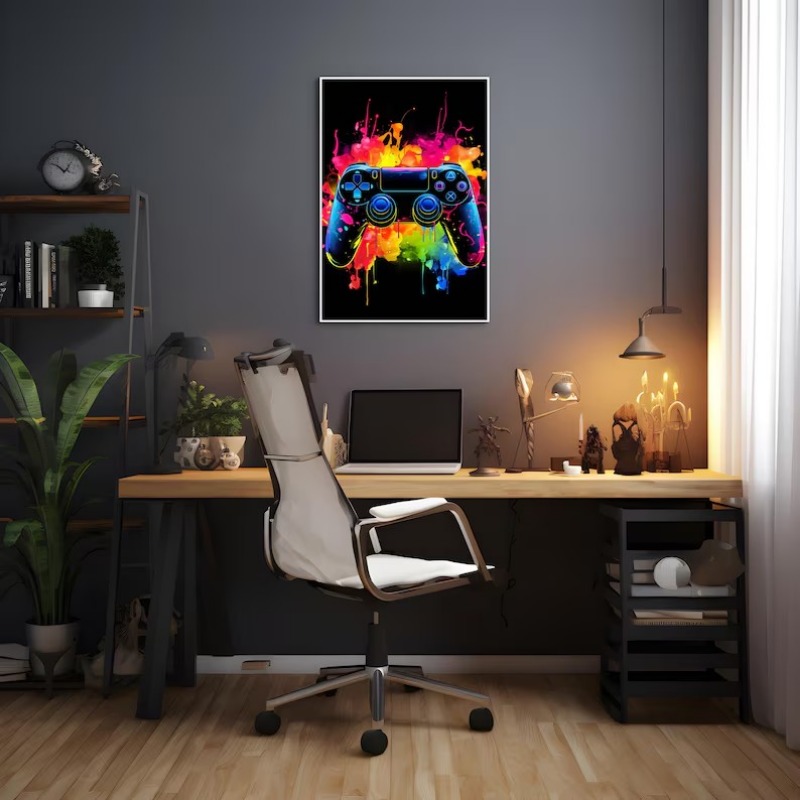 Watercolor Neon Video Game Pos - đánh giá và giá Home Decor Xbox Games