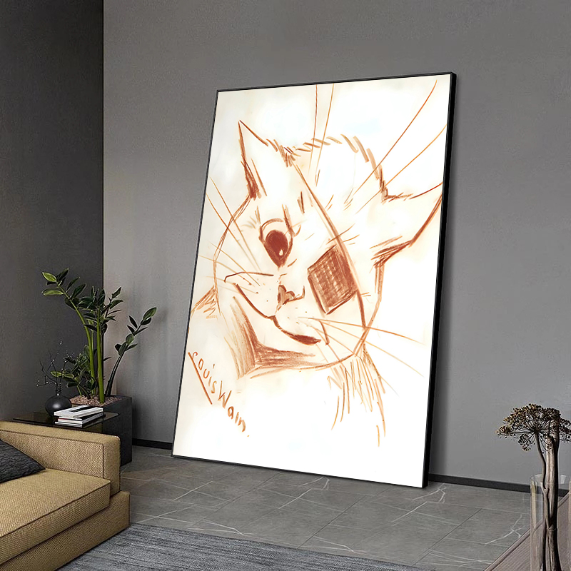 Louis Wain Illustration Exhibi - đánh giá và giá Watercolor Poster Print